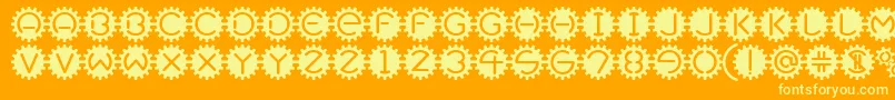Gearbox Font – Yellow Fonts on Orange Background