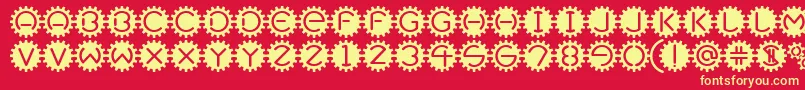 Gearbox Font – Yellow Fonts on Red Background