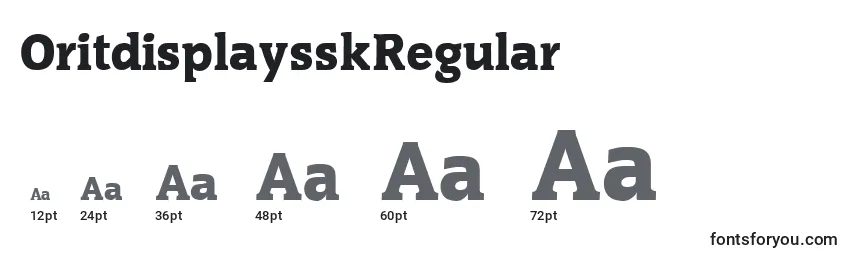 Размеры шрифта OritdisplaysskRegular