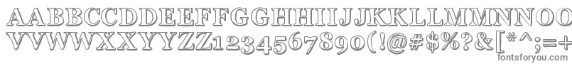 Okay-fontti – harmaat kirjasimet valkoisella taustalla