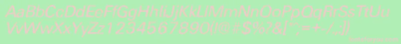 フォントUltimateantiqueItalic – 緑の背景にピンクのフォント