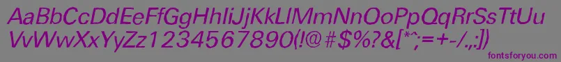 フォントUltimateantiqueItalic – 紫色のフォント、灰色の背景