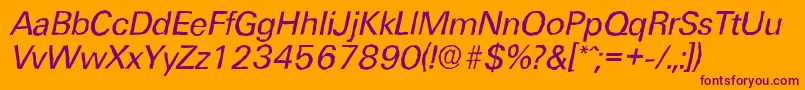 UltimateantiqueItalic-fontti – violetit fontit oranssilla taustalla