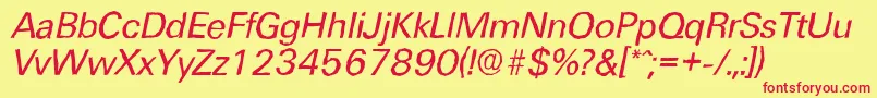 フォントUltimateantiqueItalic – 赤い文字の黄色い背景
