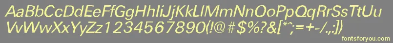 Шрифт UltimateantiqueItalic – жёлтые шрифты на сером фоне