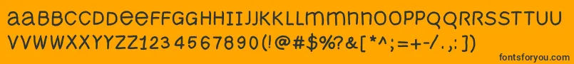 Fonte Monomousefs – fontes pretas em um fundo laranja