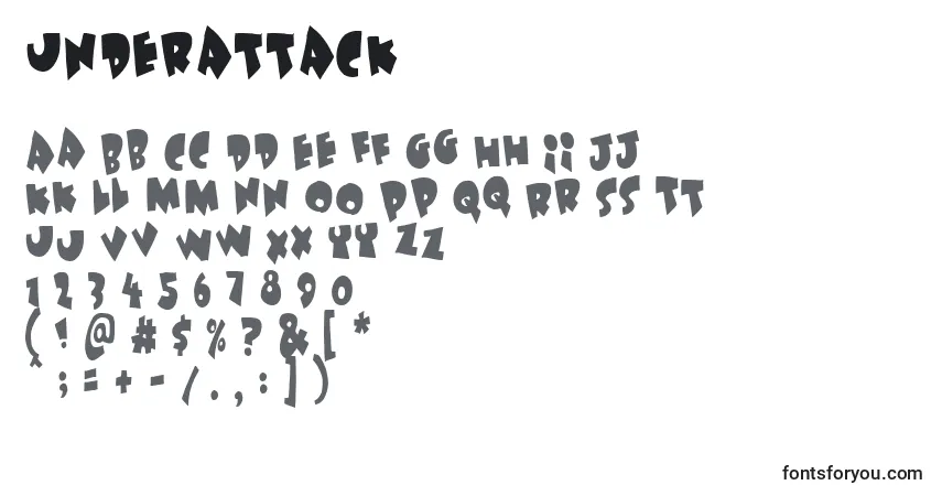 Fuente Underattack - alfabeto, números, caracteres especiales