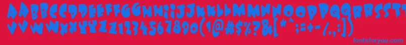 フォントUnderattack – 赤い背景に青い文字