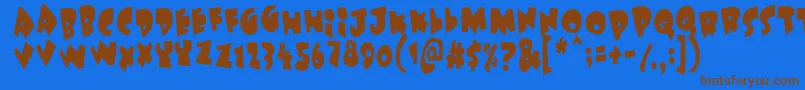 Underattack Font – Brown Fonts on Blue Background