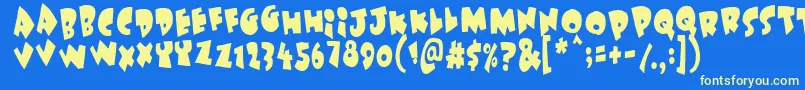 Underattack Font – Yellow Fonts on Blue Background