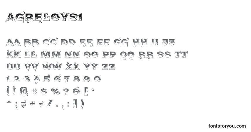Fuente Agreloys1 - alfabeto, números, caracteres especiales