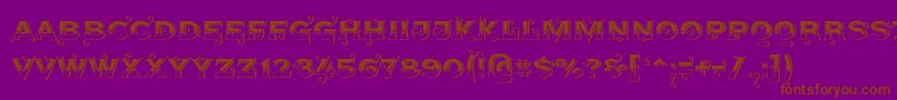 Agreloys1-Schriftart – Braune Schriften auf violettem Hintergrund