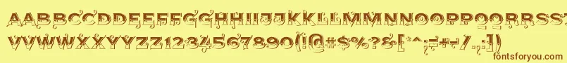 Agreloys1 Font – Brown Fonts on Yellow Background