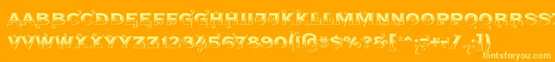Agreloys1-Schriftart – Gelbe Schriften auf orangefarbenem Hintergrund