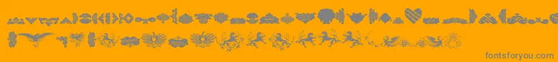 UnpublishedOrnaments-Schriftart – Graue Schriften auf orangefarbenem Hintergrund