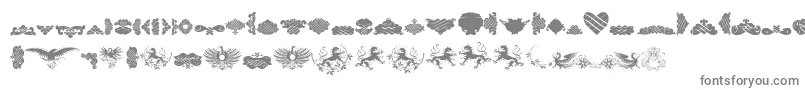 Fonte UnpublishedOrnaments – fontes cinzas em um fundo branco