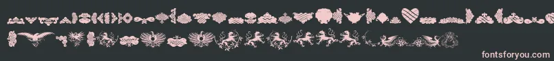 Czcionka UnpublishedOrnaments – różowe czcionki na czarnym tle