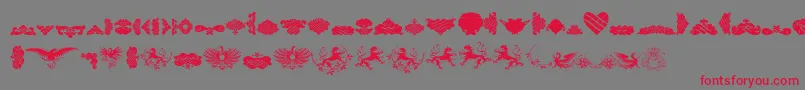 UnpublishedOrnaments Font – Red Fonts on Gray Background