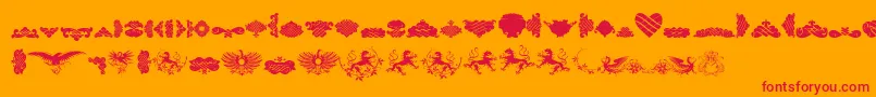UnpublishedOrnaments Font – Red Fonts on Orange Background