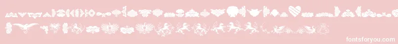 UnpublishedOrnaments-Schriftart – Weiße Schriften auf rosa Hintergrund