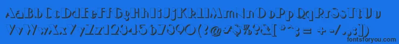 BigcshadNormal Font – Black Fonts on Blue Background