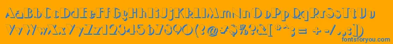 BigcshadNormal Font – Blue Fonts on Orange Background