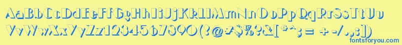 BigcshadNormal Font – Blue Fonts on Yellow Background