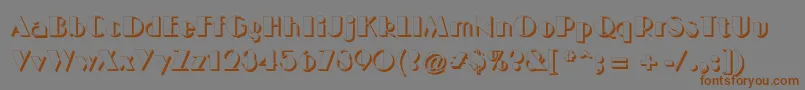 フォントBigcshadNormal – 茶色の文字が灰色の背景にあります。