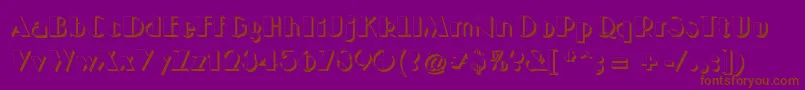 BigcshadNormal-Schriftart – Braune Schriften auf violettem Hintergrund