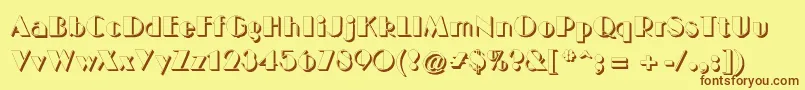 BigcshadNormal Font – Brown Fonts on Yellow Background