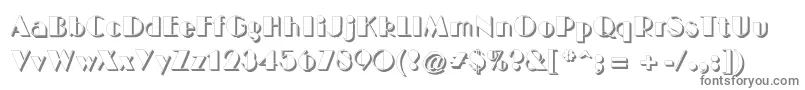 BigcshadNormal-fontti – harmaat kirjasimet valkoisella taustalla