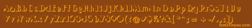 BigcshadNormal Font – Orange Fonts on Brown Background