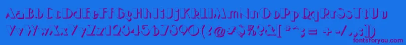 BigcshadNormal Font – Purple Fonts on Blue Background