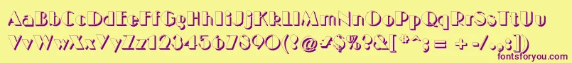 BigcshadNormal Font – Purple Fonts on Yellow Background