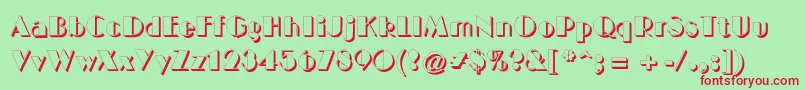 BigcshadNormal Font – Red Fonts on Green Background