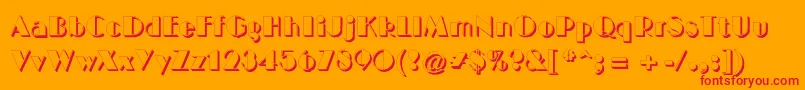 BigcshadNormal Font – Red Fonts on Orange Background