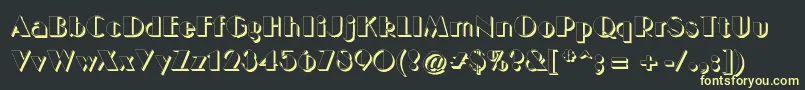 BigcshadNormal Font – Yellow Fonts on Black Background