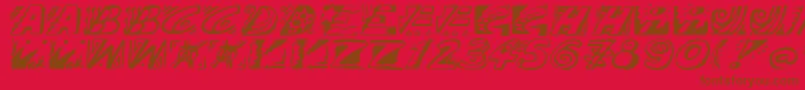 Doodle-Schriftart – Braune Schriften auf rotem Hintergrund
