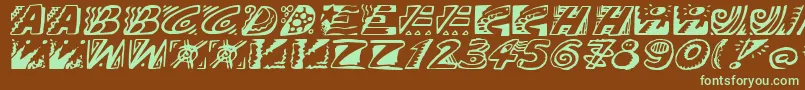 Doodle Font – Green Fonts on Brown Background
