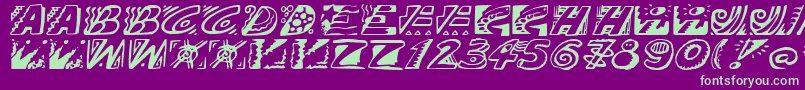 Doodle Font – Green Fonts on Purple Background