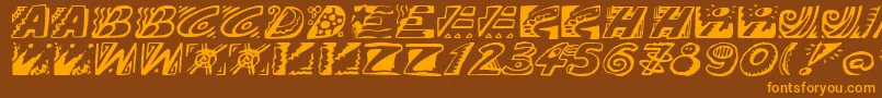 Doodle Font – Orange Fonts on Brown Background