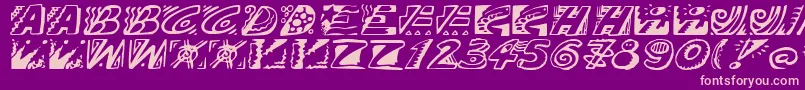 Doodle Font – Pink Fonts on Purple Background