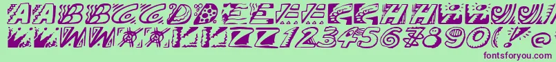 Doodle Font – Purple Fonts on Green Background