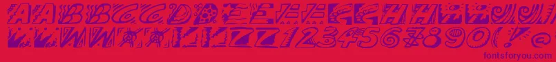 Police Doodle – polices violettes sur fond rouge