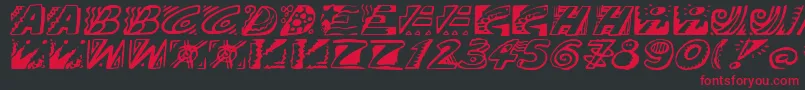 Doodle Font – Red Fonts on Black Background