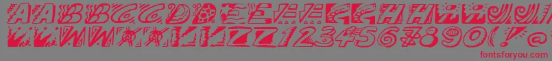 Doodle Font – Red Fonts on Gray Background