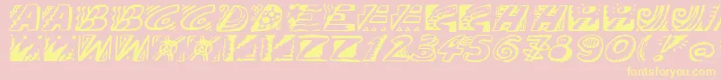 Doodle Font – Yellow Fonts on Pink Background