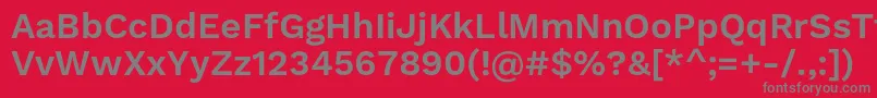 フォントWorksansSemibold – 赤い背景に灰色の文字