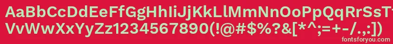 フォントWorksansSemibold – 赤い背景に緑の文字