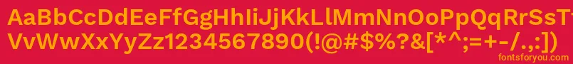 フォントWorksansSemibold – 赤い背景にオレンジの文字